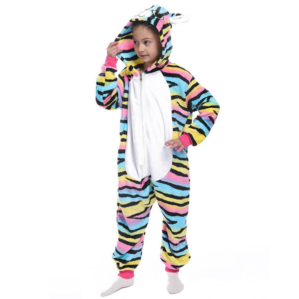 Cat onesie kigurumi costume disguise warm pajamas children tracksuit 134-140 Onesie children Colorful cat - 98-104
