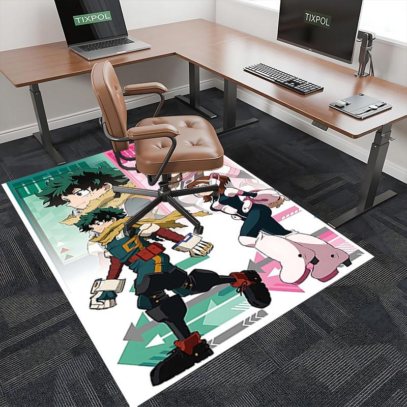 1 шт. Коврик для стула My Hero Academia Gravity - Аниме Мультяшный Дизайн, Коврик для Офисного Стола, Нескользящий Ковер для Домашнего Декора, Гостиной, Спальни, Игровой Комнаты, День Рожд
