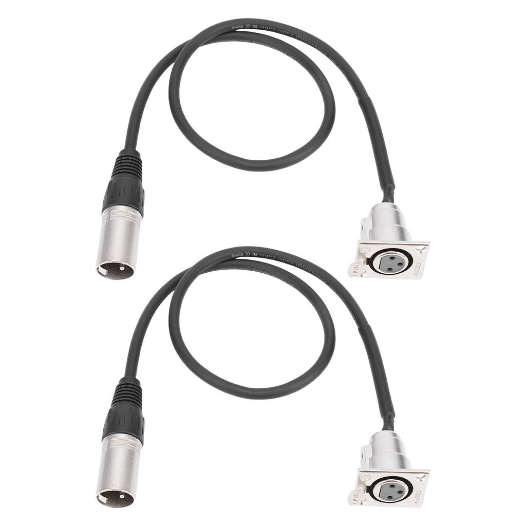 Уютный XLR Паяемый Тип D XLR Female для Сценических Patch Половых Коробок 2 Штуки Сквозной, Папа, Коробок, Панелей, (Серебряный)
