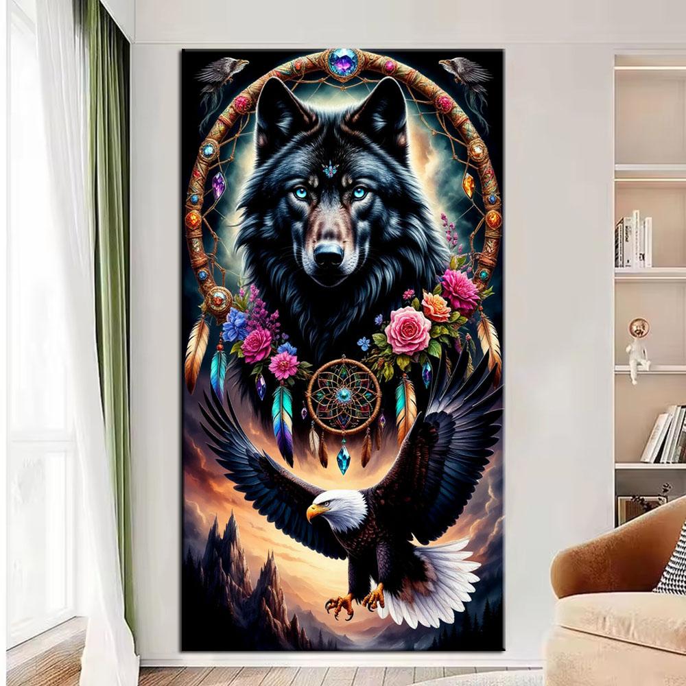 Wolf and Dreamcatcher Picture DIY Diamond Painting Cross Stitch Full Drills Diamond Mosaic New Collection Home Decor