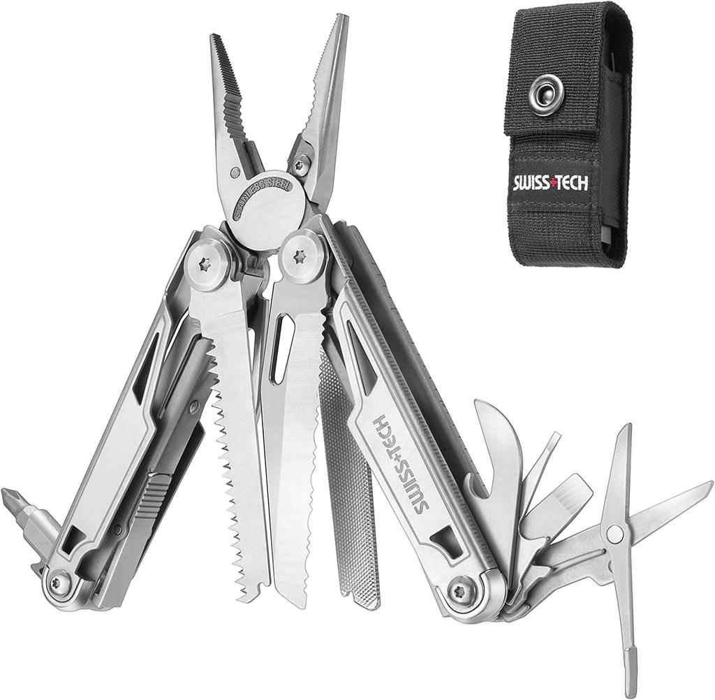 Multifunctional Pliers Outdoor Multi Tool Multiplier Equipped with Lock Function Cutter Saw Driver Measure Bottle Opener File Pouch Included Outdoor
