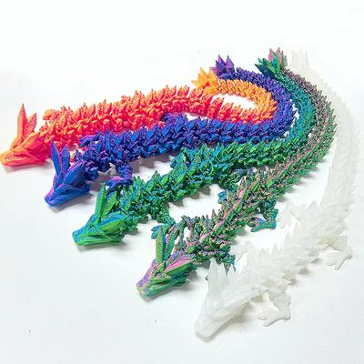 Напечатанный на 3D-принтере Дракон-самоцвет, светящийся в темноте, вращающиеся сочлененные драконы, хрустальные фигурки, игрушка-экшн, настольное украшение, подарки на день рождения