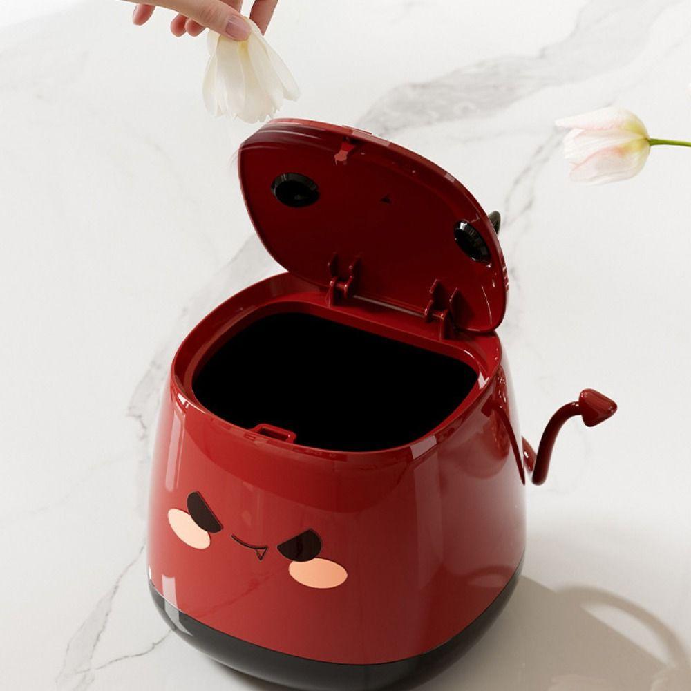 Cartoon Mini Trash Can Simple Design Desktop Trash Can Stylish Dust Bin Office