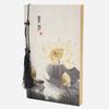 17*11cm Chinese Style Lotus Vintage Notebook with Tassel Blank Kraft Portable Craft Mini Notepad