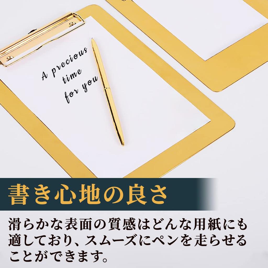 dodtazz Binder Clipboard Gold Stainless Steel Document Organizer Folder Strong Fixation x (225 310mm/2pcs)