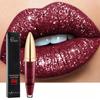 Matte Shiny Liquid Lipstick with Glitter Diamond Effect Long-Lasting Waterproof Lip Gloss for Women Makeup Lip Tint Pearl Maquillaje