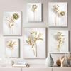 Modern Style Minimalist Oil Painting Gold Plant Leaves Canvas Painting Wall Art Corridor Living Room Bedroom Home Decoration No Frame