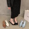 Black Temperament Celebrity Bag Head Sandals Fairy Shoes 2024 New Spring and Summer French Pointed High Heels Single Shoes