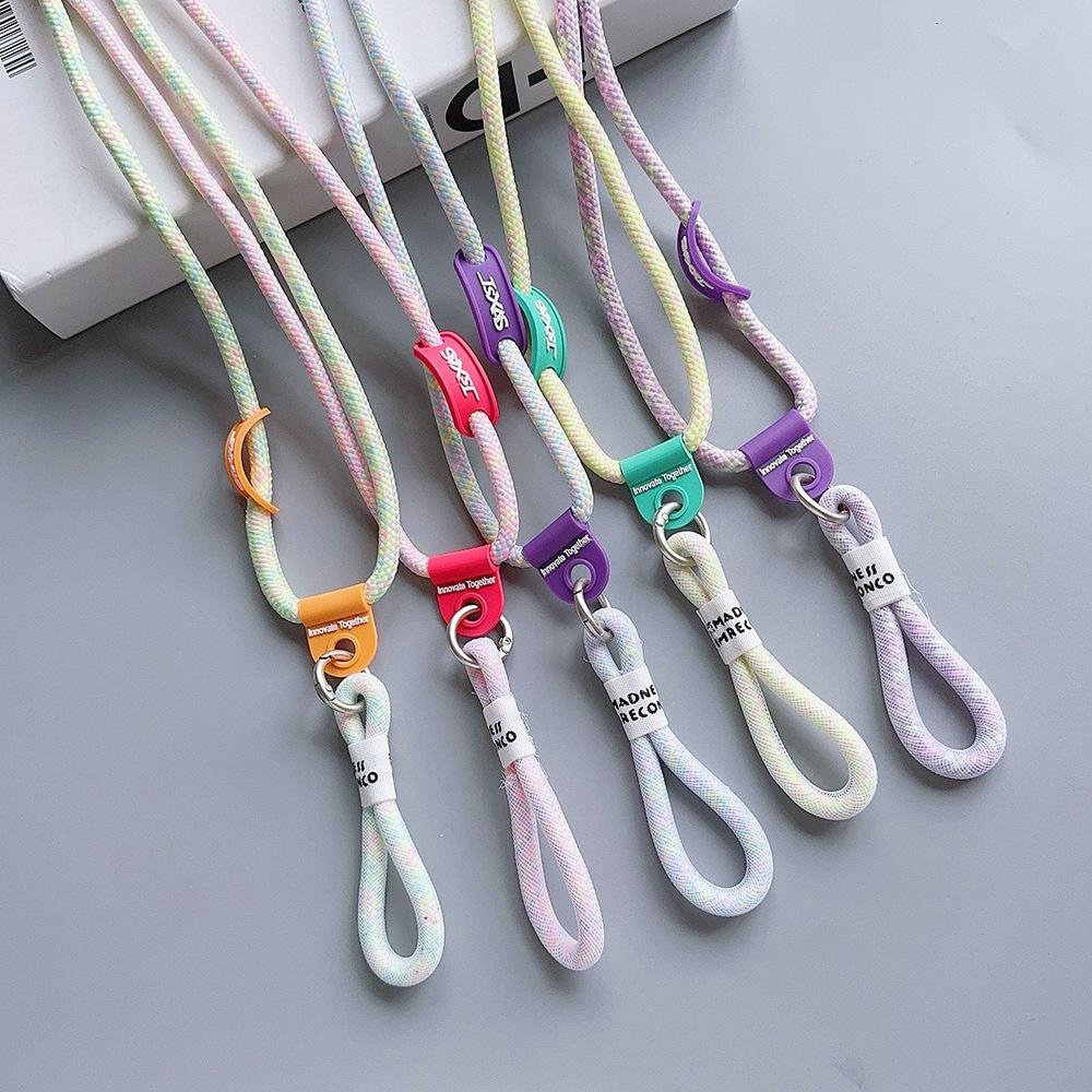 Nylon Braided Double Rope Buckle Couple Phone Keychain Mountaineering Water Cup Lanyard