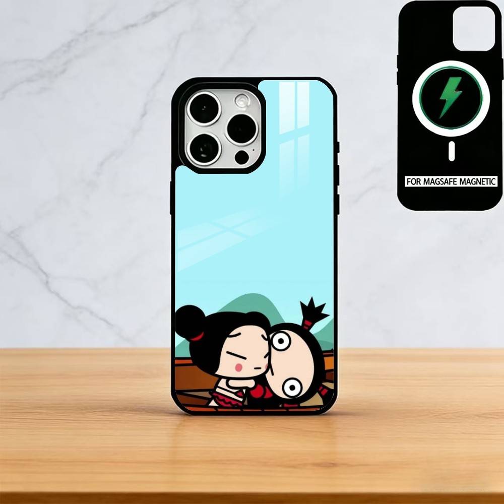 Чехол для телефона Pucca-A Cartoon G-Garu-U для iPhone17,16,15,14,13,12,11 Plus,Pro Магнитный для Magsafe Беспроводной зарядки