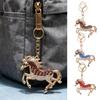 Horse Keychain Animal Shape Alloy Rhinestone Pendant Portable Compact Size Key Chain Bag Decoration Special Gift