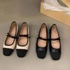 Women Flat Shoes Fashionable Versatile Square Toe French Mary Jane Shoes New Summer Soft Soled Beanie Shoes