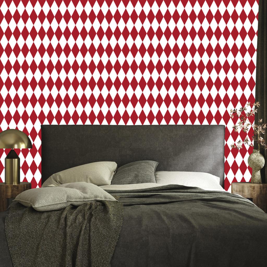 Harlequin Diamonds Wallpaper Red for Living Room and Bedroom 50x1000