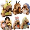 Cartoon Capybara Plush Toy Nose Pull Line Doll Cute Capibara Cosplay Bee Dinosaur Pig Rabbit Shark Cockroach Doll Birthday Gift