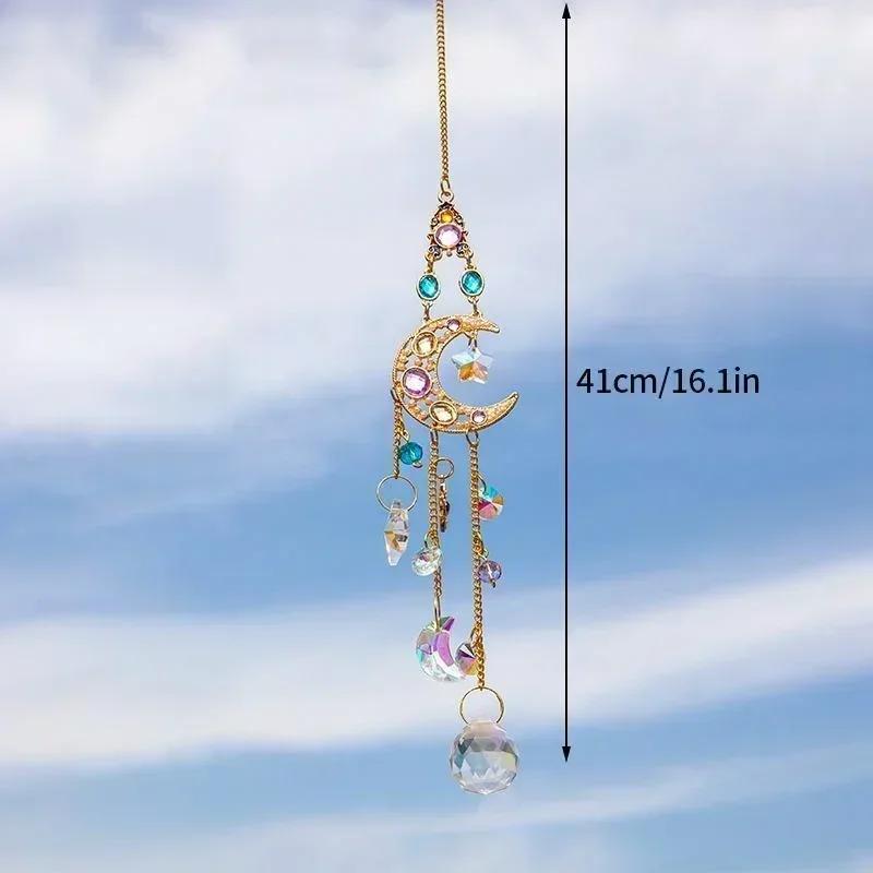 Home Fashion Decoration Brand New Crystal Pendant Window Prism Rainbow Wind Chime Sun and Moon Hanging Garden Craft Decoration