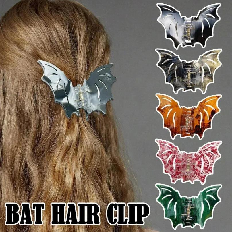 Halloween Bat Hair Claw Clips Women Girls Gothic Butterfly Hairpin Funny Shark Clip Costume Party Headdress Accessory