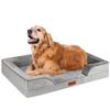 AUSCAT Зимняя кровать для собак 88x64x20 см, подушка для кровати для домашних животных, теплая, холодная, высокопрочная, чехол можно стирать, размер L, для больших собак, для средних собак, серая