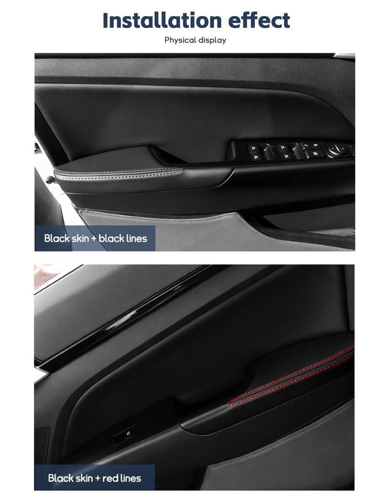Реставрация кожаной дверной панели и подлокотника Hyundai Elantra 16-19.