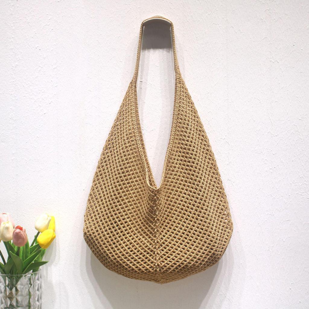 Легкие и эстетичные женские летние вязаные крючком сумки-тоут — идеально подходят для пляжа, шопинга и вечеринок