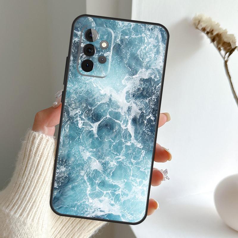 Синие Морские Волны Чехол Для Samsung Galaxy A34 A54 A14 A15 A35 A55 A16 A26 A36 A56 A52 A12 A32 A13 A33 A53 A17