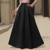 ZANZEA Womens Casual High Waist Loose Long A-Line Skirts