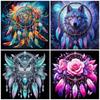 Owl Diamond Mosaic Dreamcatcher Diamond Painting Animal Full Square Round Drill Embroidery Cartoon Bedroom Decoration