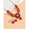 3 Trendy Women's Crystal Flower Multicolored Necklaces and Earrings Set, Banquet and Party Accessories