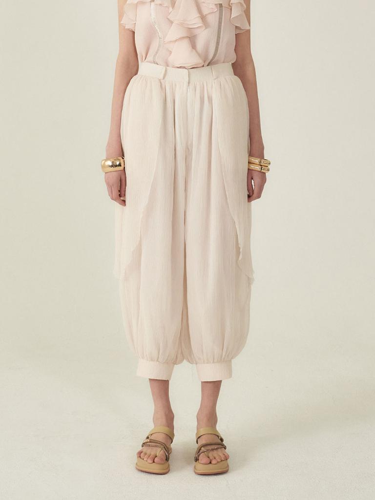 CAHIERS Wing Detail Balloon Wide Cropped Pants