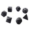 7Pcs/Set Black Dice Set  Personality Unprinted Polyhedron Cubes  Dice