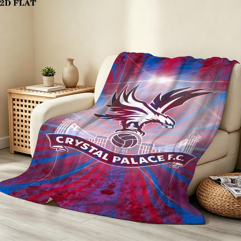 1PC Crystal Palace Football Club Patterned Flannel Blanket Suitable For All Seasons For Home Decor Warmth And Comfort Gifts Holiday Present