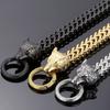 Norse Viking Wolf Head With Square Franco Link Chain Bracelet for Men Stainless Steel Men's Bracelets Masculine Jewelry Gifts