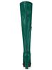 Allegra K Women's Knee-High Platform Boots with Chunky Heels, Green, Size 24.0 cm