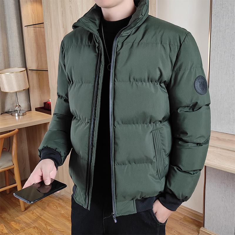 Brand Men's Thick Warm Down Cotton Jacket - Autumn/Winter Casual Stand Collar, Slim Fit.