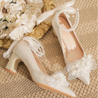 Модные женские модные туфли на толстом каблуке, осенние новые удобные туфли с заостренным носком и узлом-бабочкой