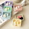 Candy Color Contact Lenses Box Cute Bow Portable Contact Lens Case with Tweezer Suction Stick Set for Travel Kit Holder