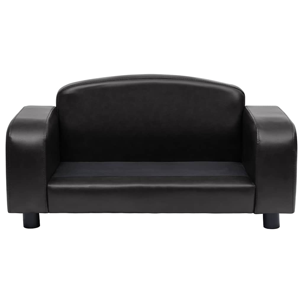 Pet Sofa Black 80 x 50 x 40 cm Faux Leather