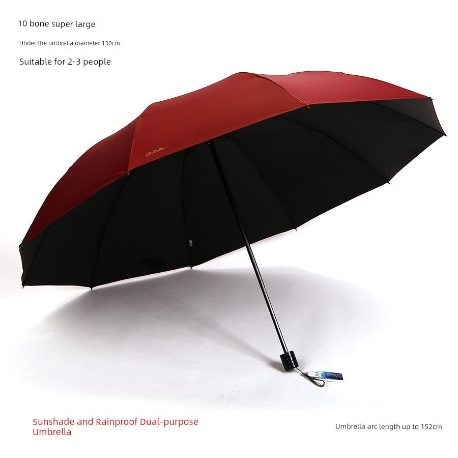 Paradise Umbrella Sun Protection Folding Umbrella Oversized Umbrella Three-Person Sun Umbrella Men and Women Double Black Glue Sun Umbrella UV
