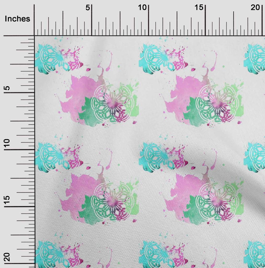 oneOone Хлопок Flex горчично-желтая ткань текстура и мандала акварель платье материал ткань принт ткань по ярдам 40 дюймов