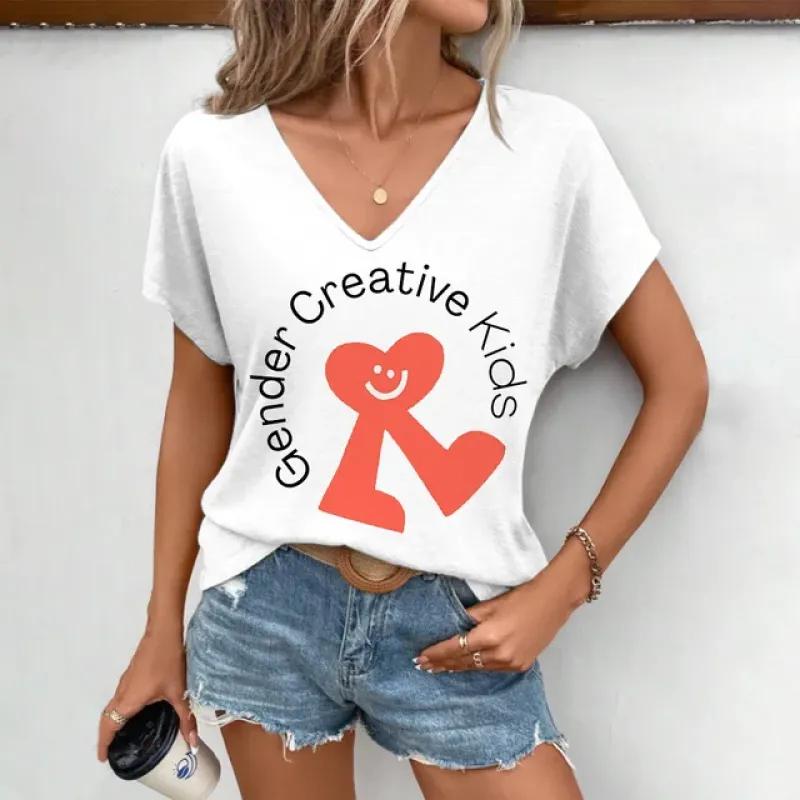 Элегантная женская футболка с v-образным вырезом, модная забавная футболка с принтом фруктов, популярная футболка с короткими рукавами, летняя футболка для отдыха