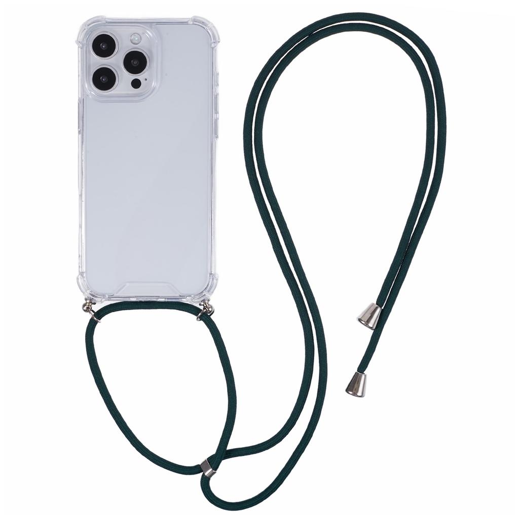 Для iPhone 16 Pro Чехол Усиленные 4 угла Акрил+ТПУ Чехол для телефона с регулируемым шнурком