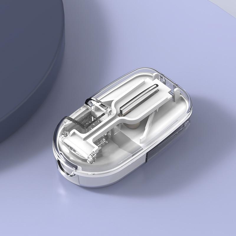 Portable Pill Cutter & Grinder: Compact Medication Box for Splitting, Grinding, and Dispensing Small Pills On-the-Go