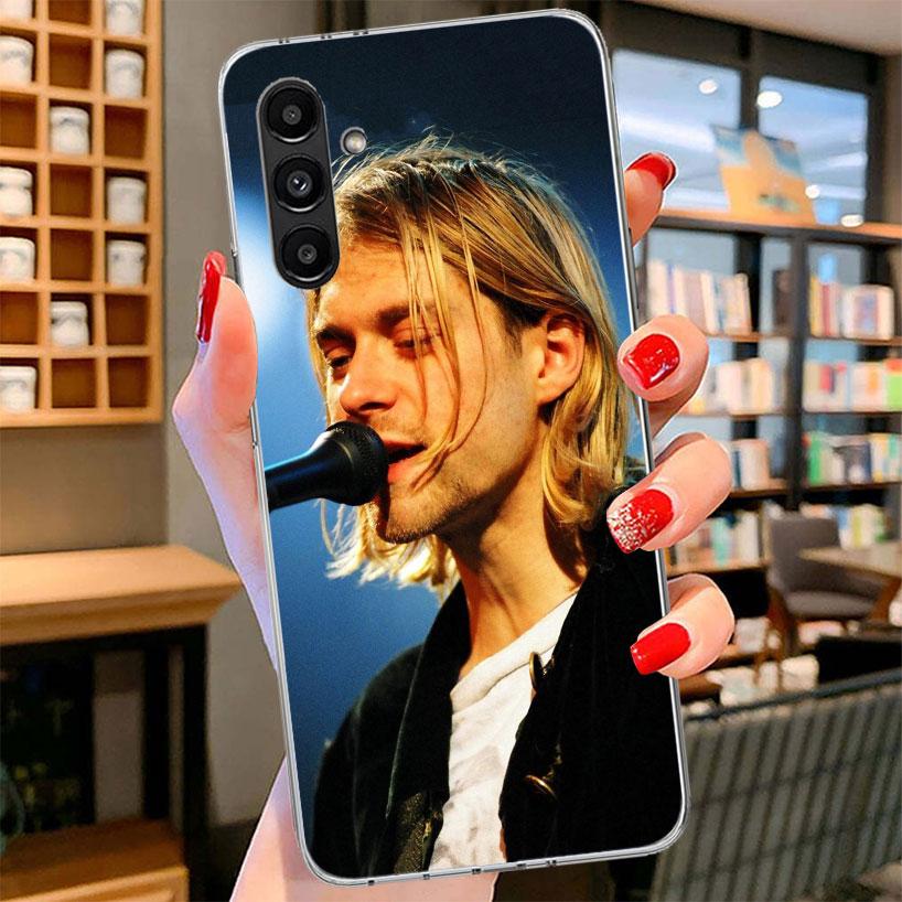 Retro Singer Kurt Cobain Phone Case For Samsung Galaxy A17 A37 A57 A16 A26 A36 A56 A15 A25 A35 A55 A14 A24 A34 A54 A13 A23 A33 A