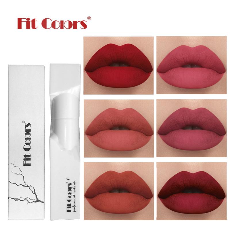 Fit Colors Новый датчик дробления Цвет глазури для губ, цвет, не прилипающая чашка, матовая жидкая помада
