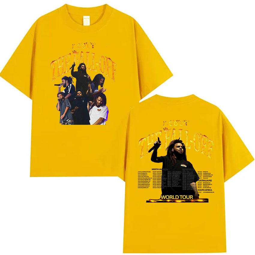 J.Cole The Fall Off World Tour 2026 Graphic T Shirt Unisex's Hip Hop Pop Music Short Sleeve T-shirt Vintage Cotton Tees Streetwear