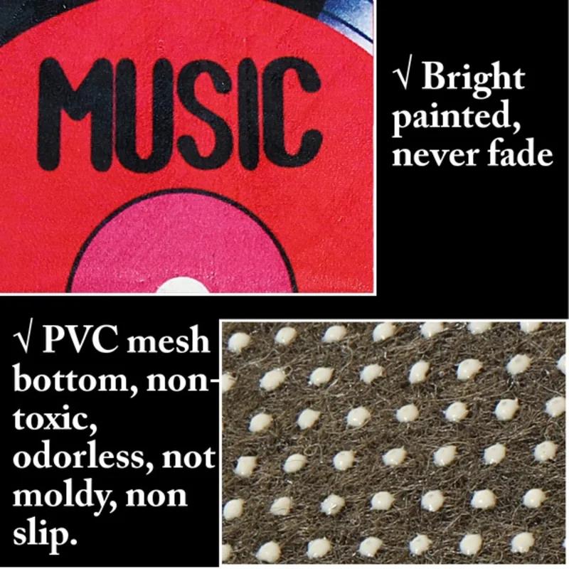 Виниловая пластинка с принтом из мягкой ткани, круглый напольный коврик, ковер, ковер для спальни, современный коврик