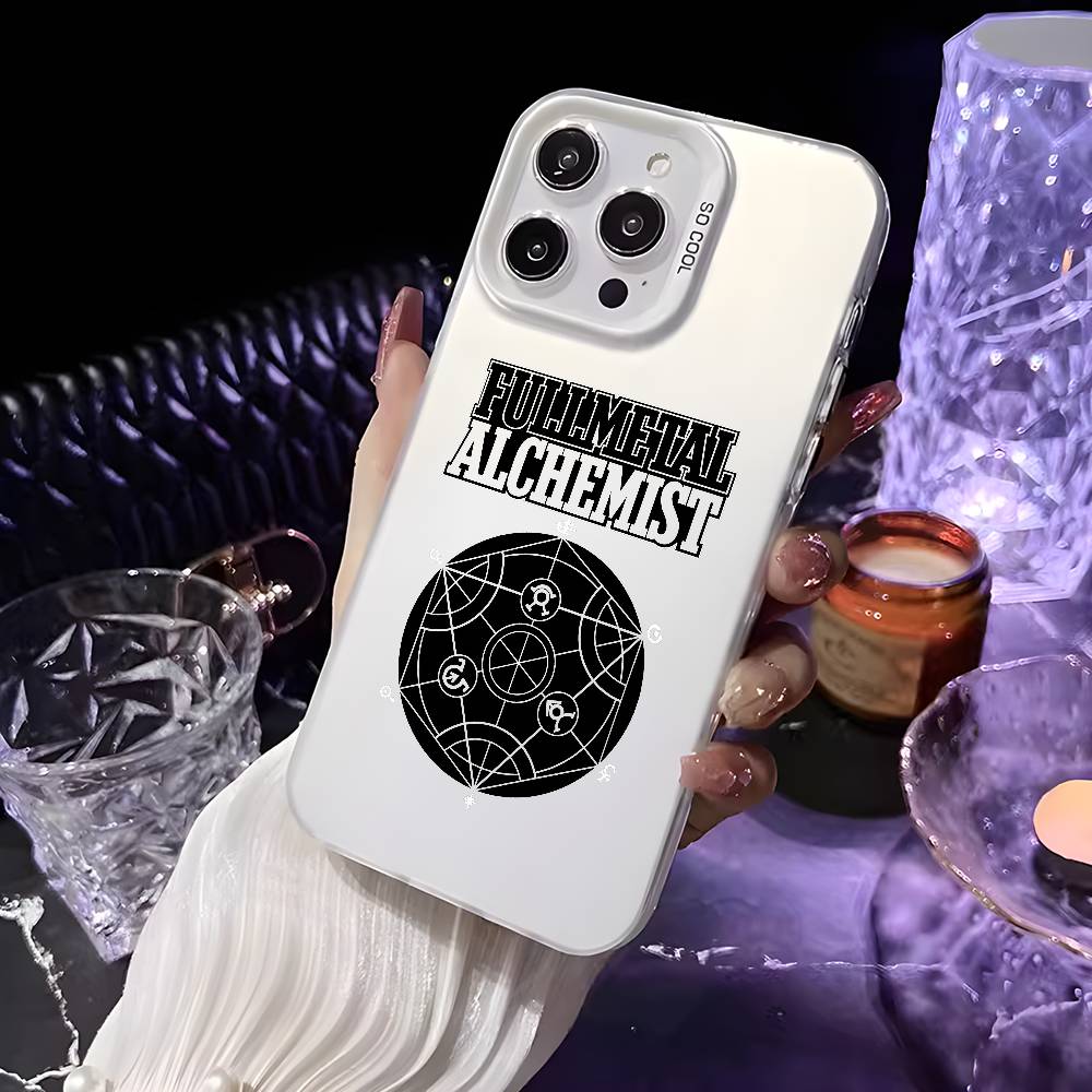 Чехол для телефона Аниме F-Стальной Алхимик Для iPhone 17 16 15 14 13 12 11 Pro Max Air разноцветный Матовый Лазерный Металлик Аврора Funda