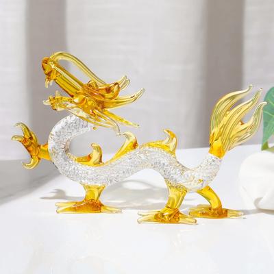 Фигурка Дракона Зодиака Kertari, Хрусталь, Удача и Благосостояние, [Оригинальная] Фигурка Дракона Фэн-шуй на Новый 2024 год, Декоративный Талисман - Многоцветная