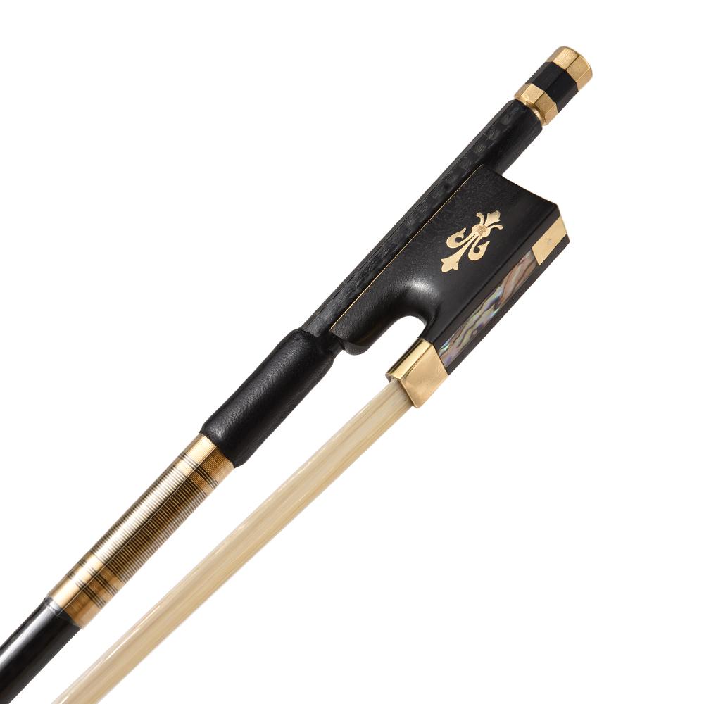 4 4 Скрипка Смычок Углеволокно Круглый Стержень Эбонитовая Колодка Волос Конского Хвоста Хорошо Сбалансированный