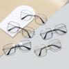 Glasses, Women's Square Frame, Gold Edge Flat Mirror, Large Frame, Round Face and Thin, Which Can Be Matched with Myopic Men.