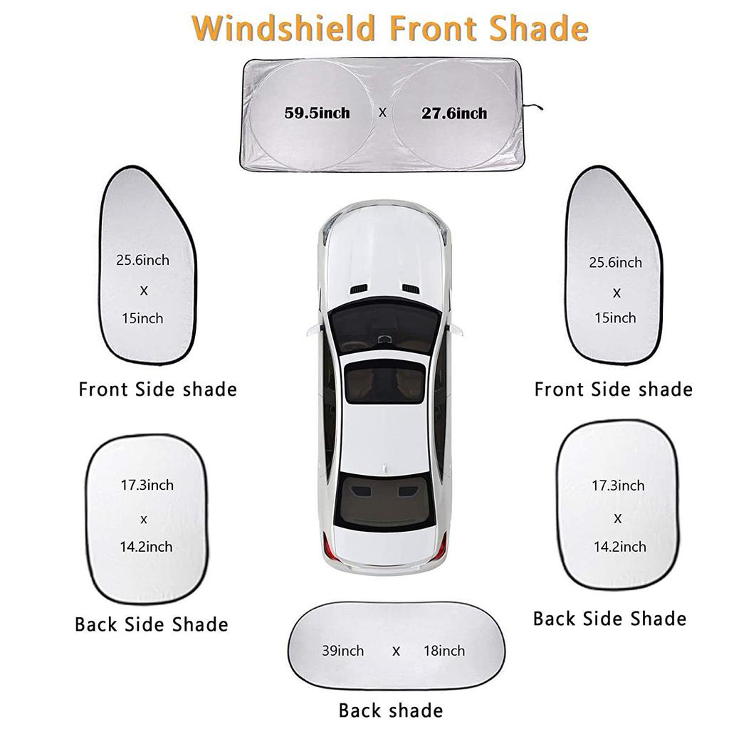 6pcs Universal Car Sunshade Front And Rear Windshields Privacy Windows Sun Protection Thermal Insulation Sunshades Car Accessories